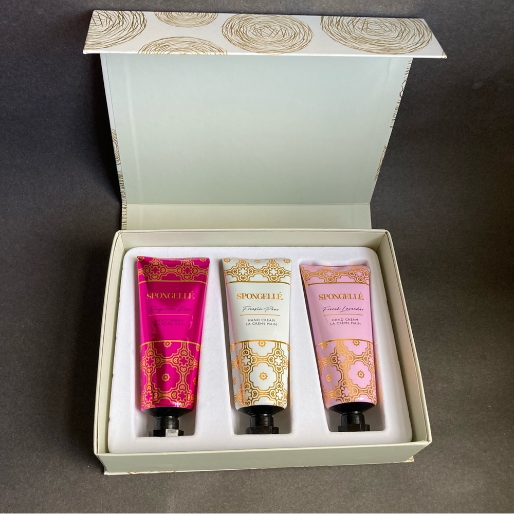 Spongelle Set of 3 Hand Creams in Gift Box, New 2oz. Each